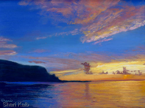 Painting-Landscape-Hanalei Bay Sunset-SOLD