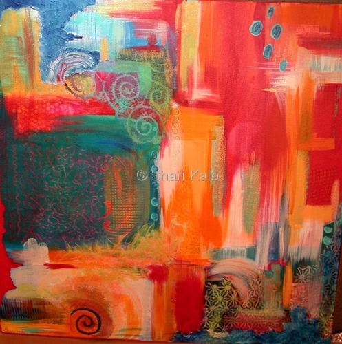 Mixed Media-Red Samadhi