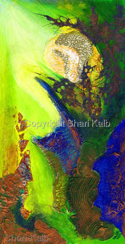 Mixed Media-Non-representational-Mystery in Blue Minor