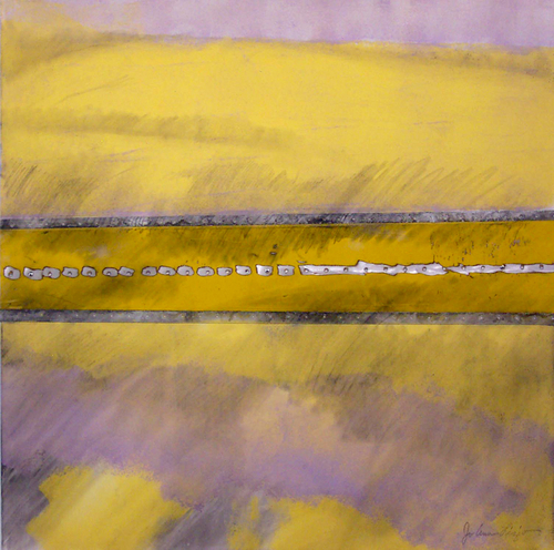 Metal-Abstract-Flight in Yellow and Purple I
