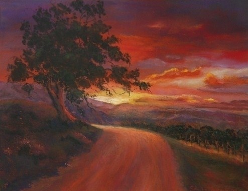Painting-Pastels-Tuscany Sunset