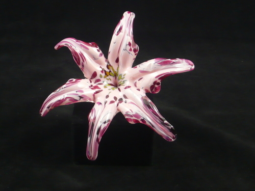 Open Petal Paperweight - Pink and Red