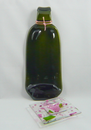 Recycled Olive Oil Platter and Dip Set