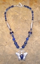 Jewelry--Semi-Precious Stones-NecklacesSilver Lapis Butterfly