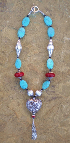 Jewelry-Necklaces-Sterling silver dragon heart