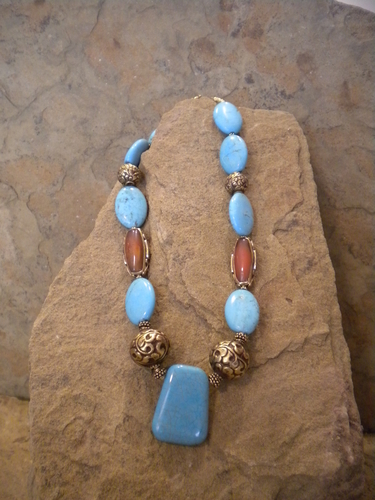 Jewelry-Necklaces-Turquoise Trapezoid