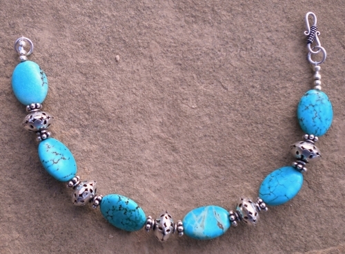 Jewelry-Necklaces-turquoise filgree braclet