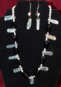 Blue Kyanite, Brazilian Blackstone & Sterling Silver Necklace & Earrings