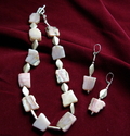 Pink Peruvian Opals,and Sterling Silver Necklace & Earrings
