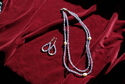 Double Strand Tanzanite, Fresh Water Pearls and Sterling Silver Necklace & Earrings