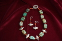 African Turquoise, Carnelian and Sterling Silver Necklace