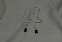 Squiggly Sterling Silver Earrings with Black Onyx Drops