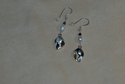 Mother of Pearl, Black Onyx Drop Sterling Silver Earrings