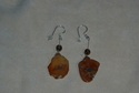 Freeform Amber and Smoky Quartz Earrings