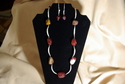 Australian Bloodstone, Hematite and Hammered Sterling Silver Necklace
