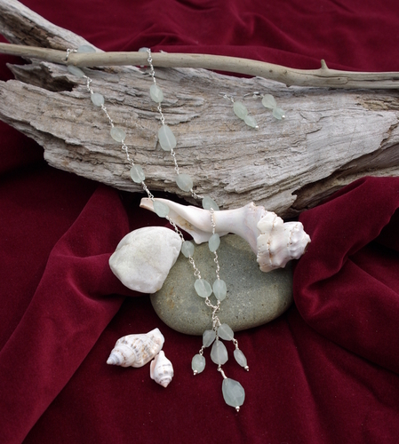 Aquamarine and sterling silver necklace