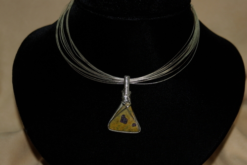 Sterling Silver Wrapped Atlantisite Choker Necklace - New popular gemstone