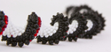 Jewelry--Beads-NecklacesBlack, White and Red Spiral Necklace