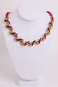 Jewelry-Gold and Ruby Bicone Spiral Necklace