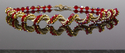 Jewelry--Beads-NecklacesGold and Ruby Bicone Spiral Necklace