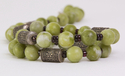 Jewelry--Semi-Precious Stones-NecklacesAntique Cylinder Beads and Green Rounds Necklace