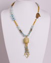 Jewelry--Semi-Precious Stones-NecklacesBuddha with Yellow and Blue Stones Necklace