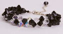 Jewelry--Beads-Rings and BraceletsBlack and White Top Drilled Bicones Bracelet