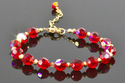 Jewelry--Beads-Rings and BraceletsGold and Ruby Bicone Spiral Bracelet