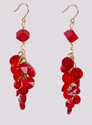 Jewelry--Beads-EarringsGold and Ruby Bicone Spiral Earrings