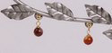 Jewelry--Semi-Precious Stones-EarringsCarnelian And Brass Flowers Earrings