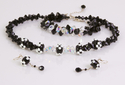 Jewelry--Beads-NecklacesBlack and White Top Drilled Bicones Set