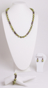 Jewelry--Semi-Precious Stones-NecklacesAntique Cylinder Beads and Green Rounds Set