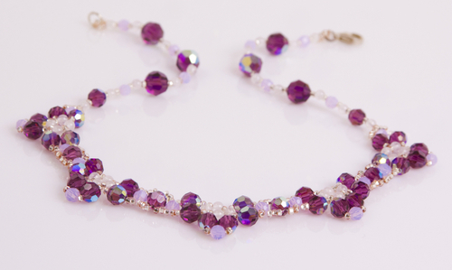 Jewelry-Necklaces-Swarovski Crystals Round Flowers Necklace