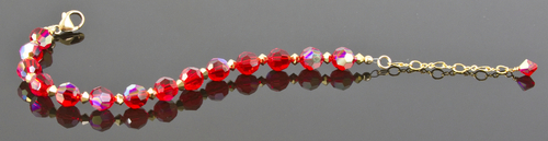 Jewelry-Rings and Bracelets-Gold and Ruby Bicone Spiral Bracelet