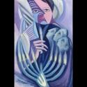Jewish, Chanukah, Hannukah, Hanukah, Judaica, memories, motherhood, children, menorah, chanukiah, candles, lighting candle, jacksiegelartist - Impressionism Painting
