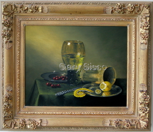 Old  Master with Glass, Cherries and Lemon