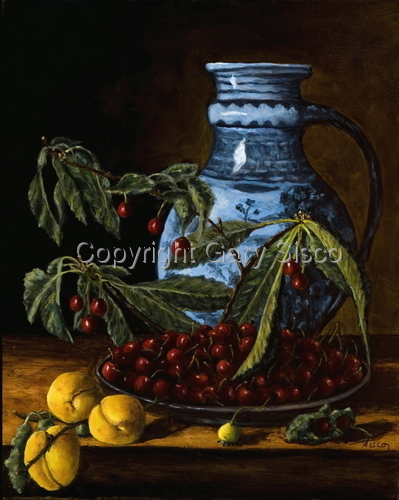 Old Master with Blue Vase and Cherries