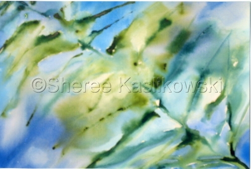 Painting-Botanical-Floating Into Blue