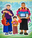 Shanye Huang, Gouache on paper, Zhuang ethnic Art, Zhuang Pop Art, - Pop Art Painting