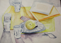 Painting--Watercolor-Still LifeBreakfast Table with Lemon