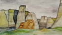 Painting--WatercolorNew Mexico Rocks