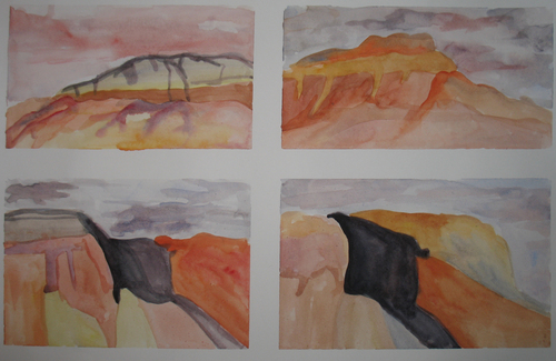 Painting-Four Sunsets in New Mexico
