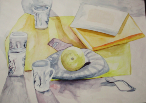 Painting-Still Life-Breakfast Table with Lemon