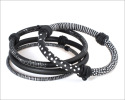 Black and White Bangle Bracelet Set of Three