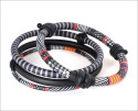 Bangle Bracelet Set with Black and White African pattern
