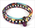 Four bangle bracelet with African patterns
