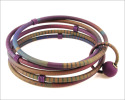 Fuschia and Khaki Five Bangle Bracelet