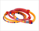 Red and Yellow Bangle Bracelet Set