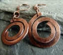 Copper, handforged, hammered, oxidized, swirls, unique, funky -  Jewelry