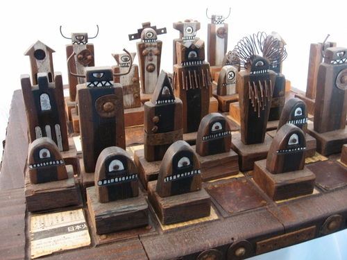 Sculpture-Wood-chess set  #7